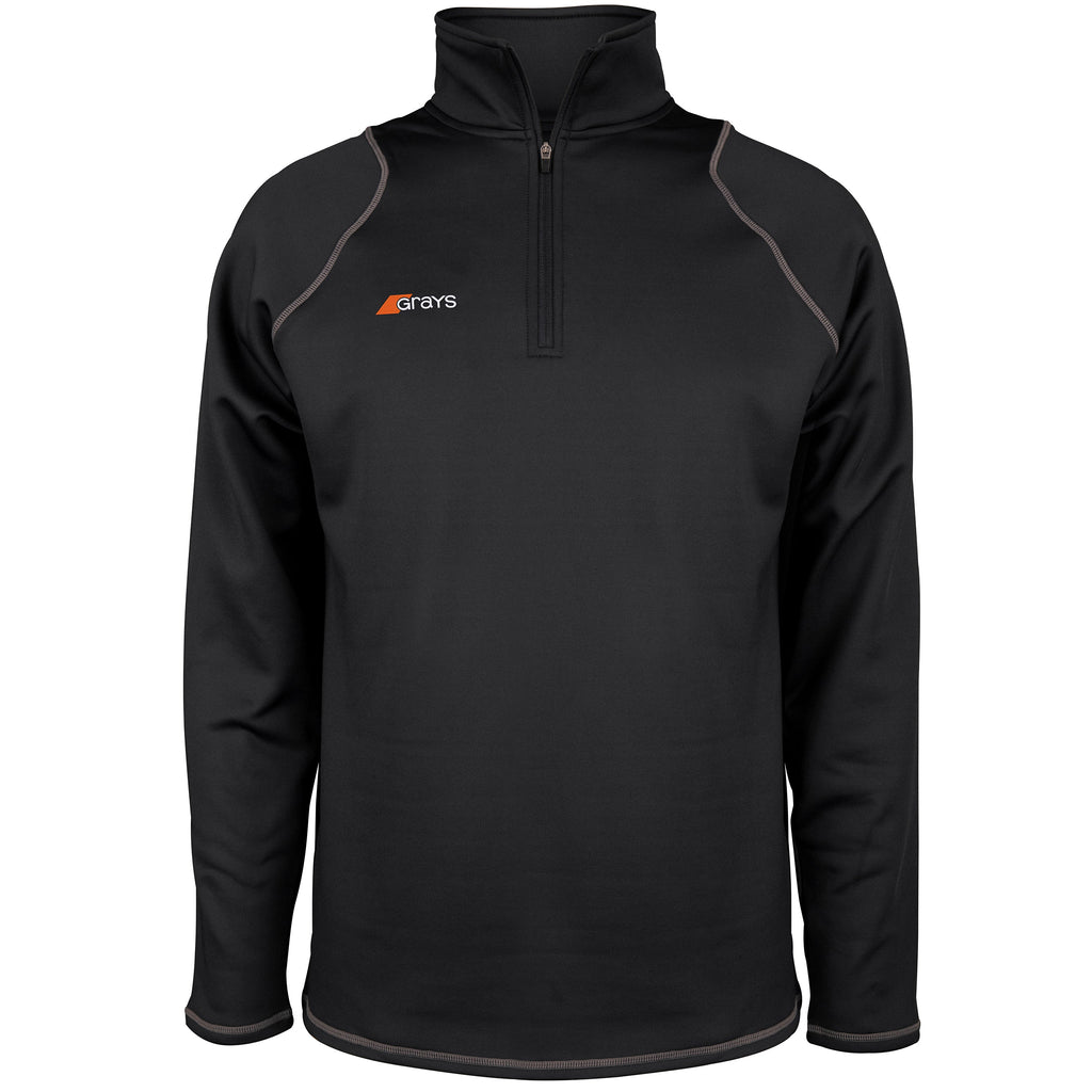 2600 HCAL20 6115705 Top Questa Quarter Zip Fleece Black Front